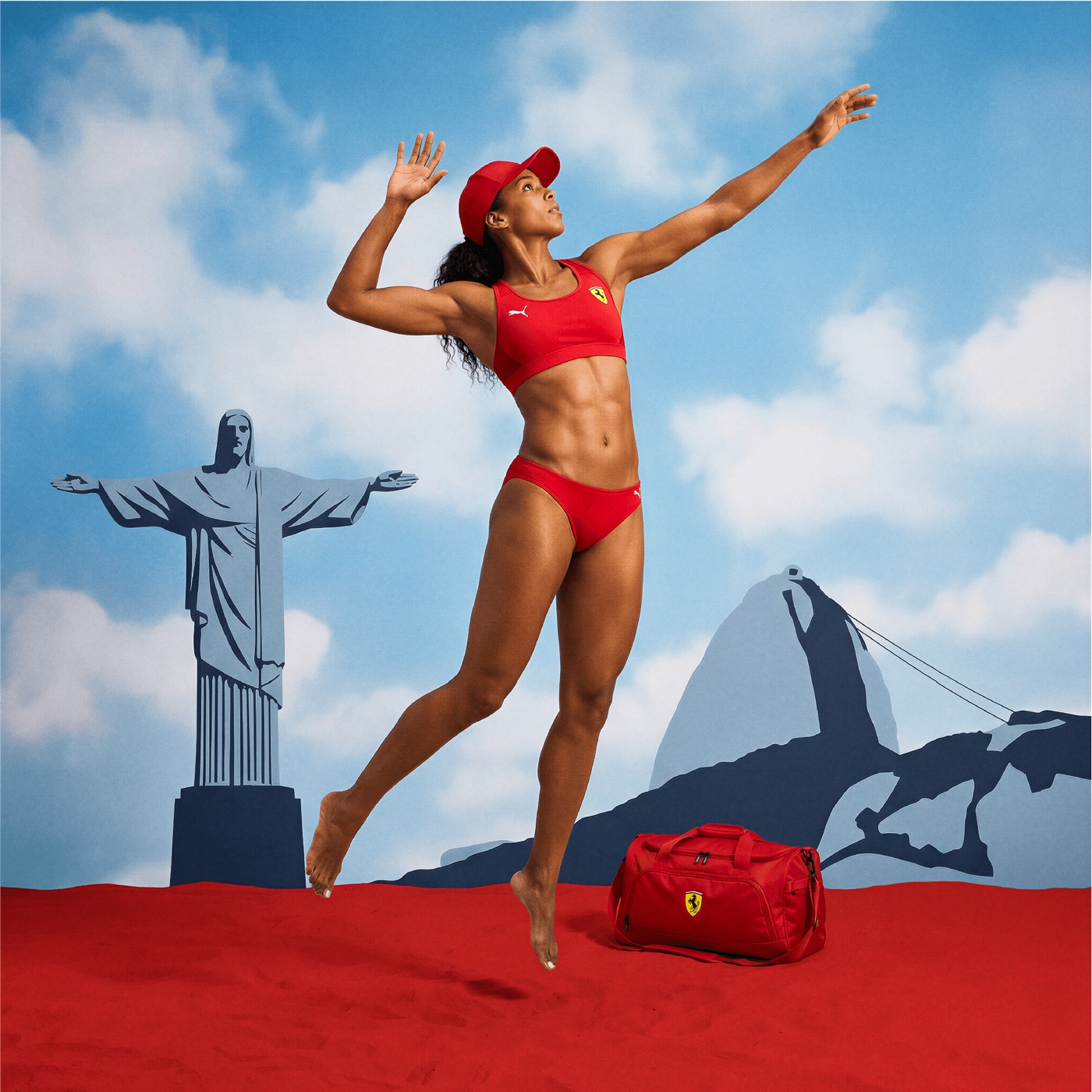 Rio sports campaign — Christ the Redeemer and red bikini