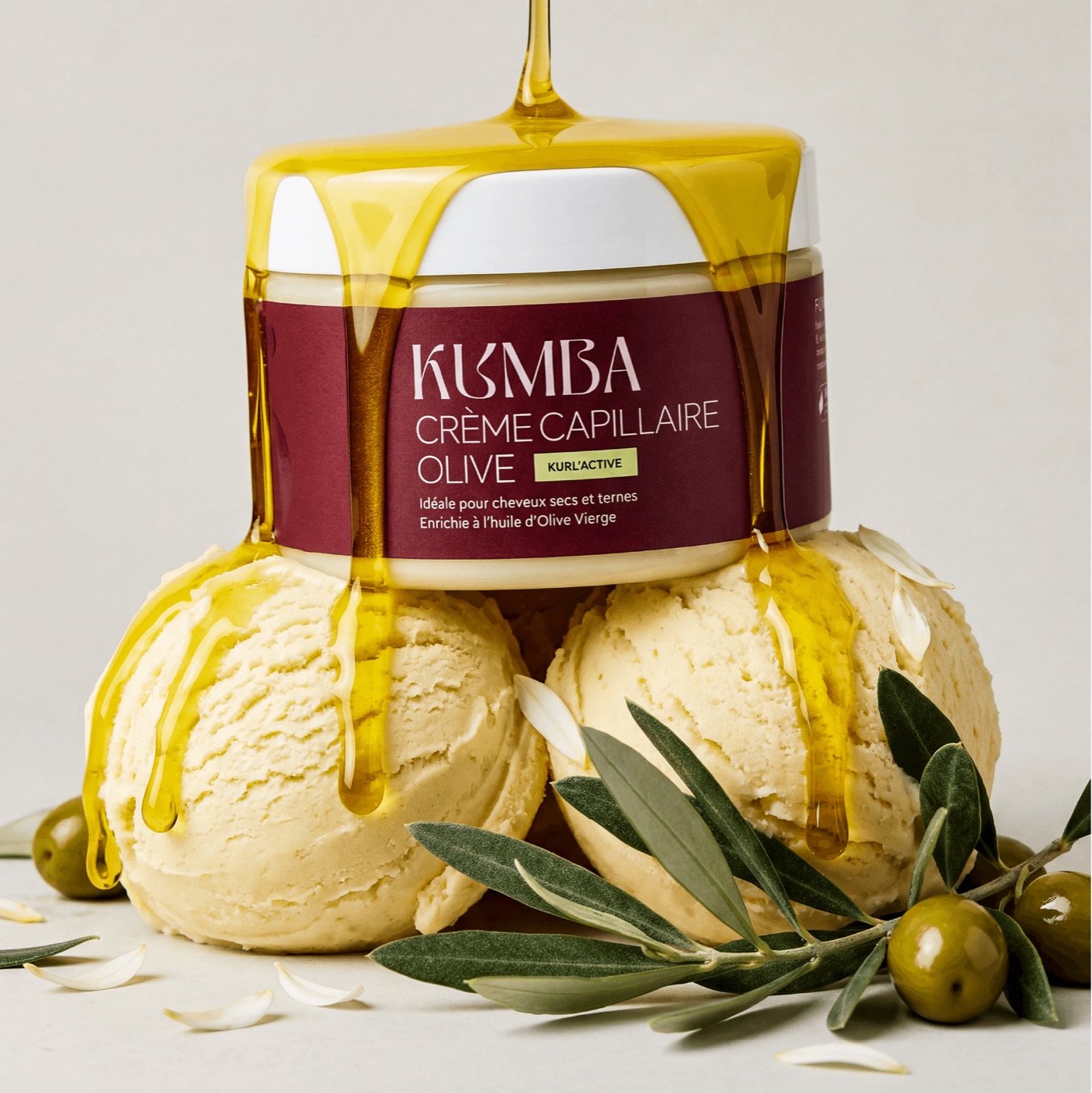 Kumba — olive oil cream pot, contemporary still life